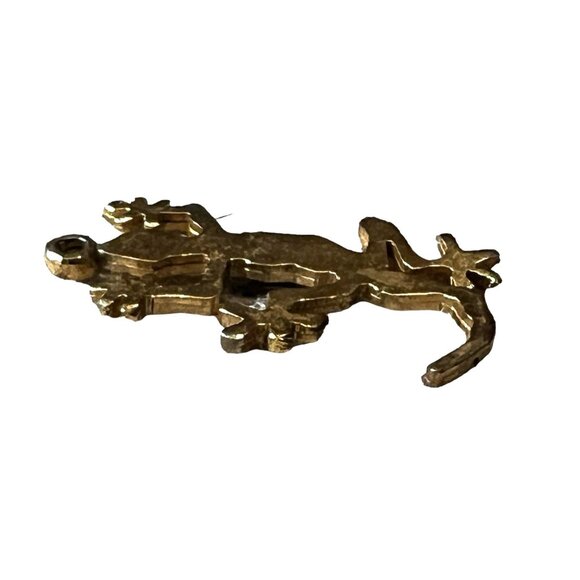 Gold Metal Alloy Chameleon Lizard Charm for Necklace and Jewelry Crafting - Picture 3 of 4